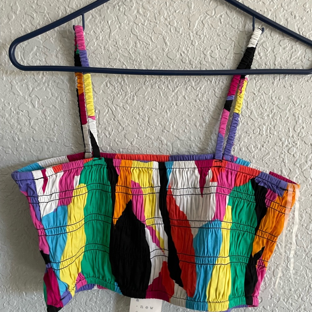 A New Day Multicolor Striped Crop Top